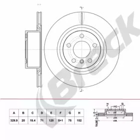 Тормозной диск BRECK BR 428 VH100